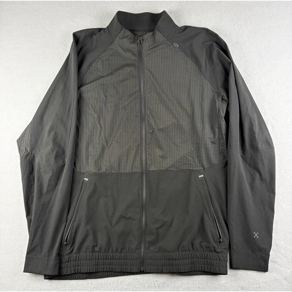 Lululemon In The Key Full Zip Mesh Training Jacket Black Men's Fits XL